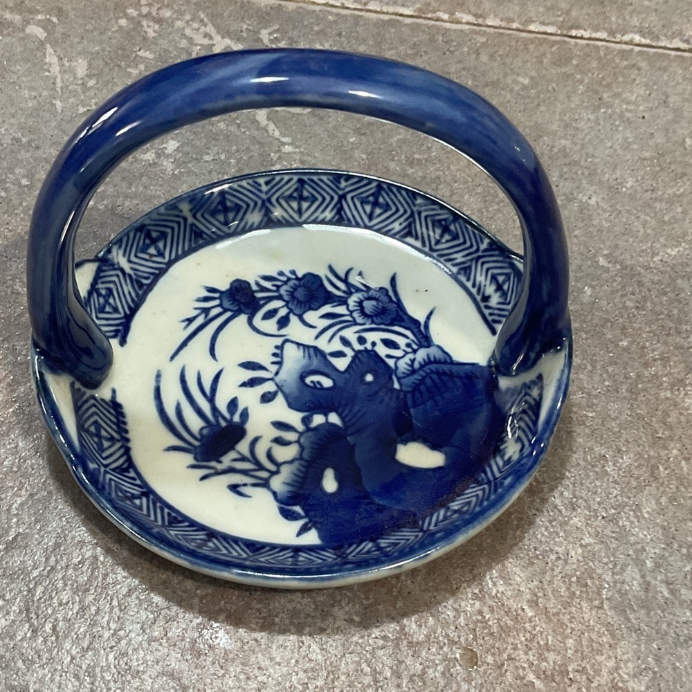Blue and White Ceramic Decorative Plate